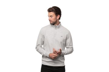 TravisMathew FS24 Hr Layer Cloud Quarter Zip 2.0 Hellgrau XL