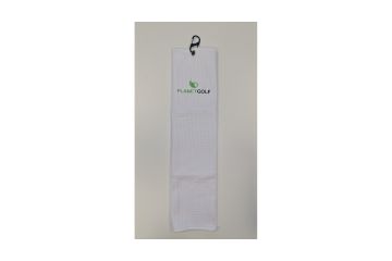 planetgolf Schlägertuch Mikrofaser mit Karabiner PGM-7 Weiß