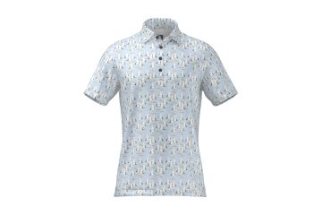 2bU Golf FS24 Hr Polo Seagull Print Hellblau/Weiß S