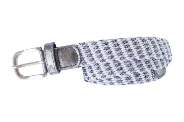 Alberto Da Gürtel Stretch Fashion Metal-Weiß/Silber-105
