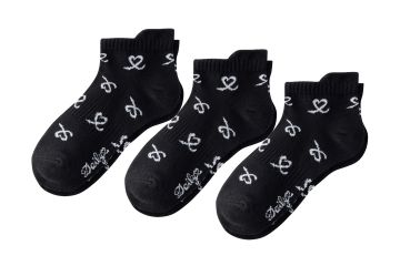 Daily Sports Da Socken Heart 3er Pack Schwarz 36-38