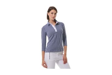 MDC FS25 Da Polo 3/4 Arm Meryl Print Weiß/Navy 38