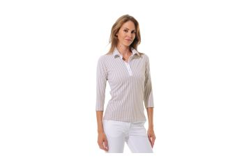 MDC FS25 Da Polo 3/4 Arm Meryl Print Weiß/Beige 38