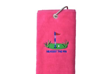 Schlägertuch mit Stick Nearest the Pin neu-Pink