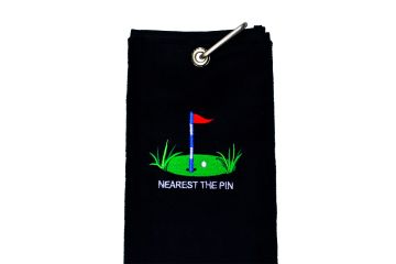 Schlägertuch mit Stick Nearest the Pin neu-Schwarz