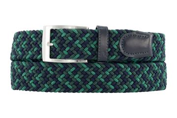 Alberto Hr Gürtel Multicolor Braided Stretch Grün/Navy 85