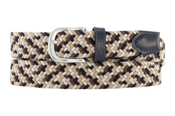 Alberto Da Gürtel Multicolor Braided Stretch Beige/Creme/Navy 80