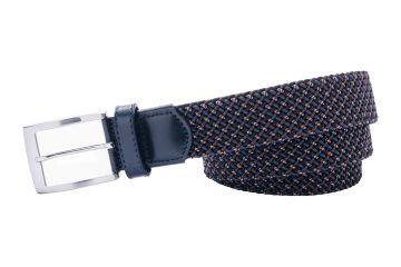 Alberto Hr Gürtel Multicolor Braided Stretch Navy/Hellgrau 90
