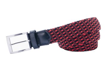 Alberto Hr Gürtel Multicolor Braided Stretch Navy/Rot 90