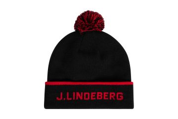 J.Lindeberg Hr Wintermütze Stripe Beanie Schwarz/Rot Onesize