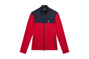 J.Lindeberg HW22 Hr Midlayer Jacke Banks Navy/Rot M