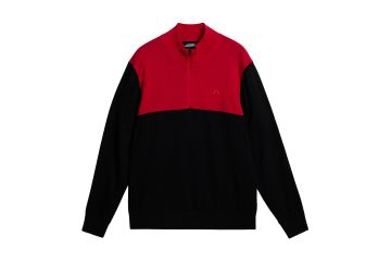 J.Lindeberg HW23 Hr Pullover Windbreaker Jeff Schwarz/Rot M