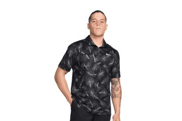 Nike FS24 Hr Polo Dri-FIT Tour Pine Print Schwarz/Grau S