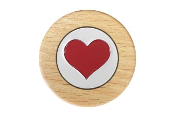 Buchenholzchip + Ballmarker Logo Herz