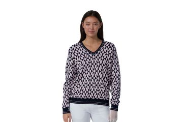 Daily Sports FS25 Da Pullover Jacquard Navy/Rosa S
