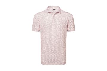 FootJoy FS25 Hr Polo Floral Sketch Print Lisle Orange/Weiß M