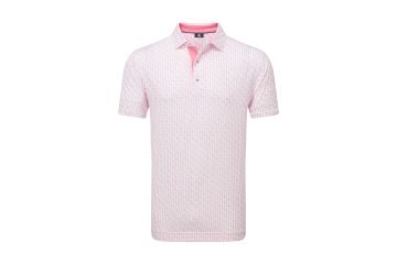 FootJoy FS25 Hr Polo Figure Print Lisle Rosa/Weiß XL