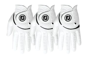FootJoy Hr WeatherSof 24 3er-Pack Linker Handschuh Weiß S
