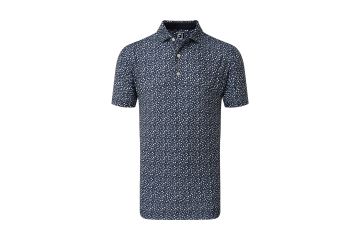 FootJoy FS23 Hr Polo Tossed Tulips Navy S