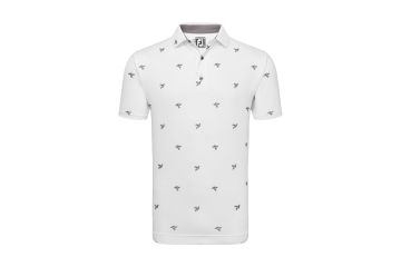 FootJoy FS24 Hr Polo Thistle Print Lisle Weiß XL