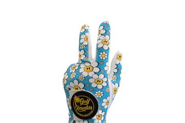 Golf Rowdies Hr Linker Handschuh Happy Flower Hellblau/Weiß M