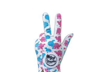 Golf Rowdies Hr Linker Handschuh Love Turtles Weiß/Blau/Rosa M
