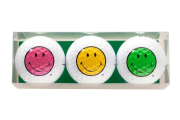 Golfbälle Geschenkset - Smiley Happy Colours