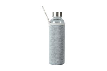 Caryo Glas Trinkflasche Grau