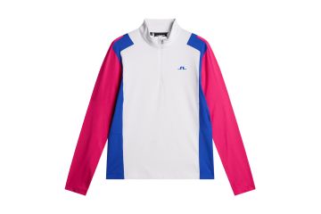 J.Lindeberg HW24 Hr Midlayer Lukas Weiß/Pink/Blau L