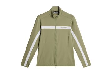 J.Lindeberg FS25 Hr Midlayer Jarvis Oliv/Weiß L