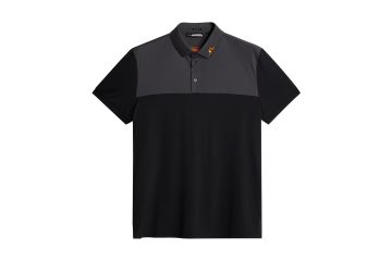 J.Lindeberg HW24 Hr Polo Jeff Schwarz/Grau/Orange L