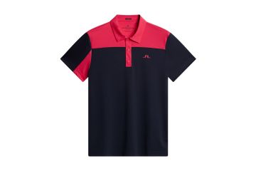 J.Lindeberg FS25 Hr Polo Anders Slim Fit Navy/Pink M