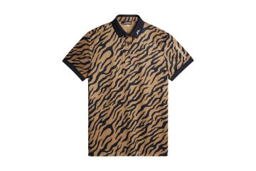 J.Lindeberg FS25 Hr Polo Tour Tech Print Braun/Navy S