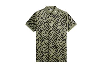 J.Lindeberg FS25 Hr Polo Tour Tech Print Oliv/Schwarz S