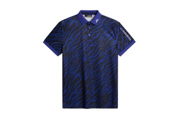 J.Lindeberg FS25 Hr Polo Tour Tech Print Blau/Schwarz M