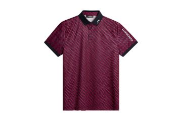 J.Lindeberg FS25 Hr Polo Tour Tech Print Navy/Pink M