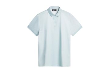J.Lindeberg FS25 Hr Polo Tour Tech Print Shadow Bridge Hellblau/Weiß S