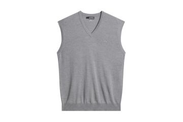 J.Lindeberg HW23 Hr Pullunder Liam Tour Merino Grau M