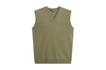 J.Lindeberg FS24 Hr Pullunder Liam Tour Merino Oliv S