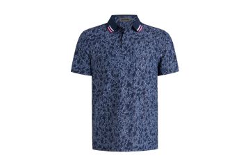 G/FORE FS26 Hr Polo Contrast Collar Tech Piqué Navy/Hellblau M