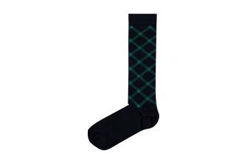 J.Lindeberg Da Socken Check Knee Türkis/Navy 35-37