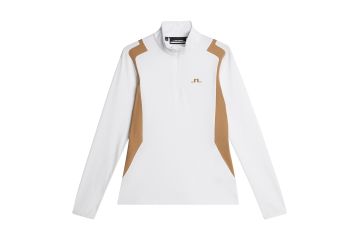J.Lindeberg FS25 Da Midlayer Mae Weiß/Braun XS