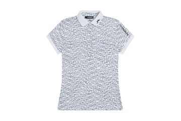 J.Lindeberg FS23 Da Polo Tour Tech Print Weiß/Navy S