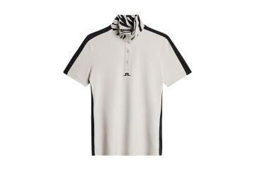 J.Lindeberg FS25 Da Polo Pip Creme/Schwarz XS