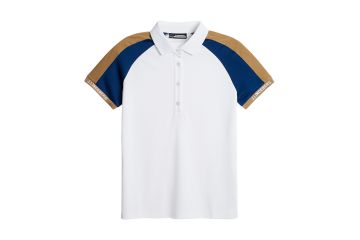 J.Lindeberg FS25 Da Polo Priya Weiß/Blau/Braun S