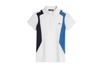 J.Lindeberg FS25 Da Polo Bea Weiß/Navy/Blau XS