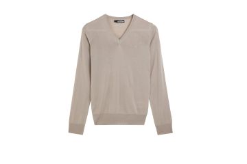 J.Lindeberg Da Pullover Amaya V-Neck-Beige-XL