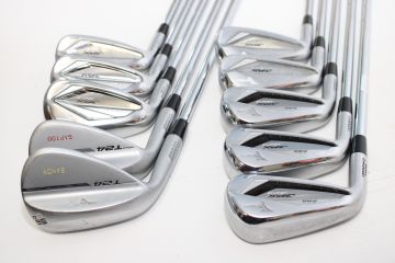 Mizuno Jpx 923 Hot Metal Pro/Forged/T24 Combo Eisensatz 4-6 / 7-GW / 52° & 56° X-Stiff Stahl Linkshand