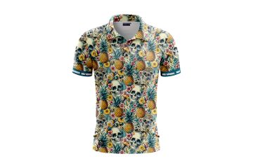 Golf Rowdies Hr Poloshirt Ananas Skull Flower Bunt S