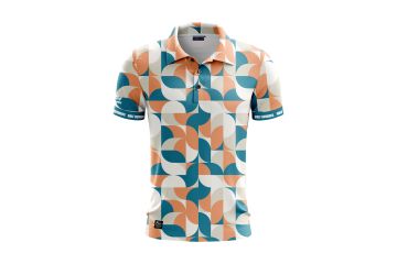 Golf Rowdies Hr Poloshirt Retro Weiß/Orange/Petrol/Beige S